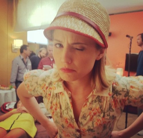 —Katie Mcgrath and Dianna Agron as each other; a thread