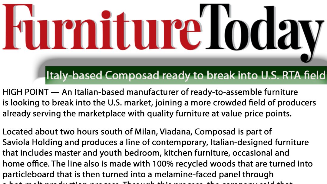 GruppoSaviola's tweet photo. Le prospettive di sviluppo di #Composad raccontate da @furnituretoday: una combinazione perfetta tra ecosostenibilità e creatività "Made in Italy". Scopri di più: https://t.co/bmRFprciwW
#GruppoSaviola #Composad #TheEcoEthicalCompany https://t.co/OEtScywzZn