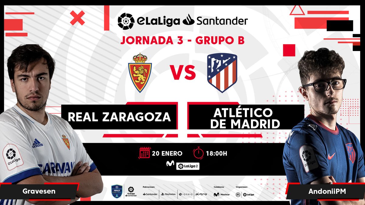 LALIGA_FCPro's tweet photo. ¡Se viene, se viene, se viene!

🏁 Pistoletazo de salida a la Jornada 3 del Grupo B de #eLaLigaSantander con un duelo de GIGANTES.

@RZ_eSports 🆚 @AtletiEsports, en directo en Movistar LaLiga 2. 

¿Quién se lo lleva? 🧐 https://t.co/iFowqCAnCm