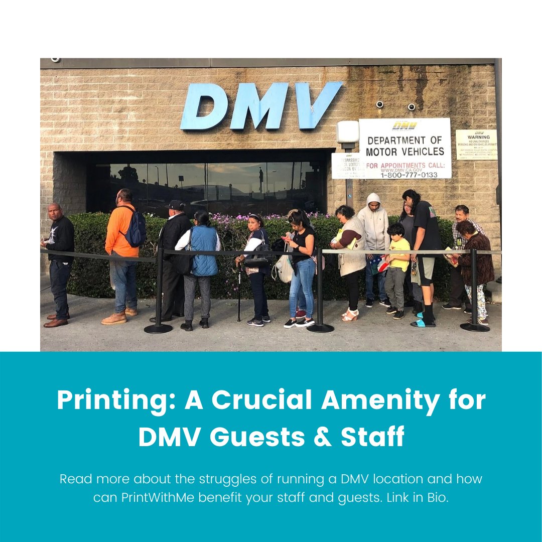 withmeamenities's tweet photo. Great news, DMV Guests and Staff: #PrintWithMe is partnering with DMV locations nationwide for easy access to #printing important driving-related documents! 😊🚗🚙
Tag someone who works at a #DMV and could benefit from a self-serve #printer station!
https://t.co/iKxBmJjBr5 https://t.co/RwyhYZduUY