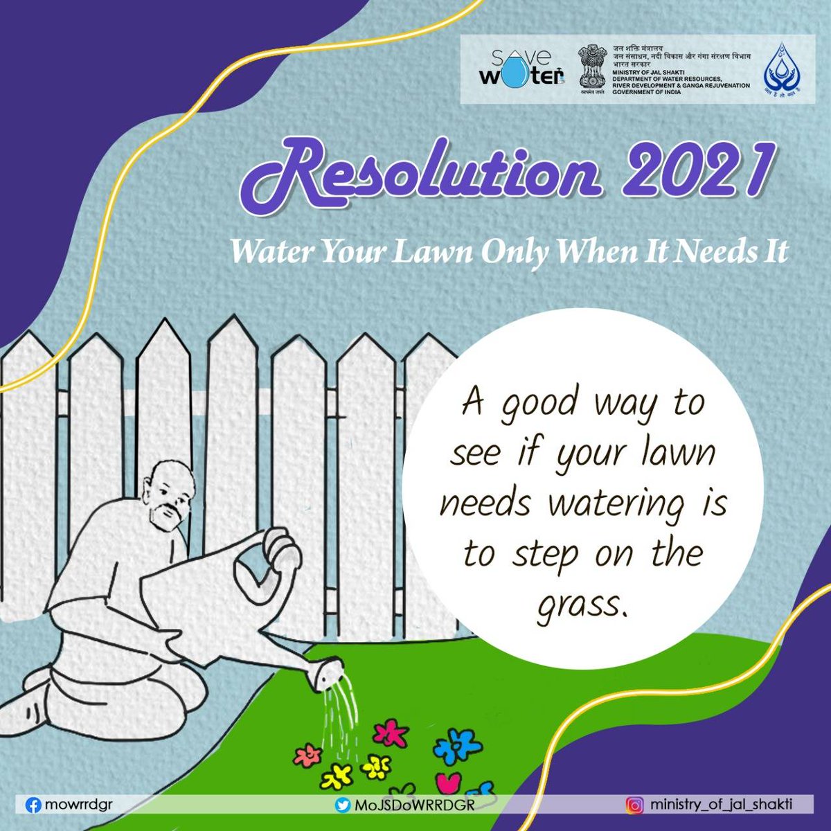 DoWRRDGR_MoJS's tweet photo. #Pledge2SaveWater Plants growing in soil that is too wet suffer from a lack of oxygen which leads to the death of roots and a loss of vigor in the plant. DON’T OVER WATER 🪴
#Happy2021 #SaveWater #Resolution2021 https://t.co/GS3B6gGuY3