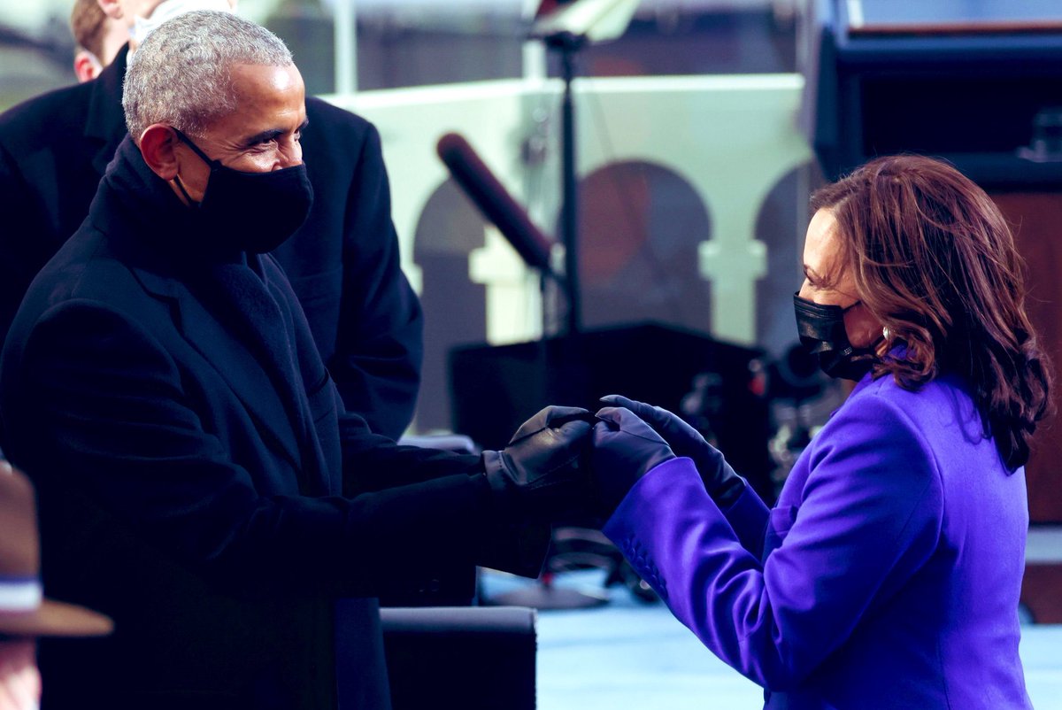 The FIRST Black president and FIRST Black Vice President sharing a fist bump. Yep, I’m framing this. 🤜🏾🤛🏾