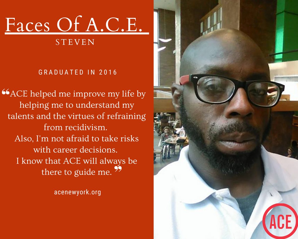 aceprogramsny's tweet photo. Today's #FacesOfACE: Steven!
During COVID, Steven reached out to ACE for help from North Carolina. He received lots of support on how to communicate with his supervisor after getting furloughed.
He returned to his restaurant position + has gotten two raises since then! Congrats! https://t.co/cOoknK9k6j