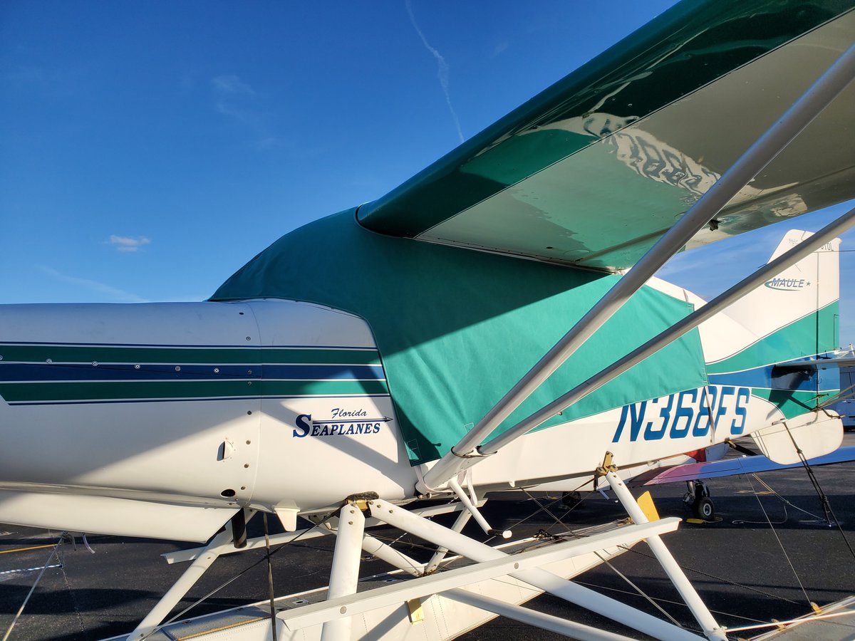 Aquamarine Sunbrella Canvas Cover for Seaplane at the Pompano Beach Air Park