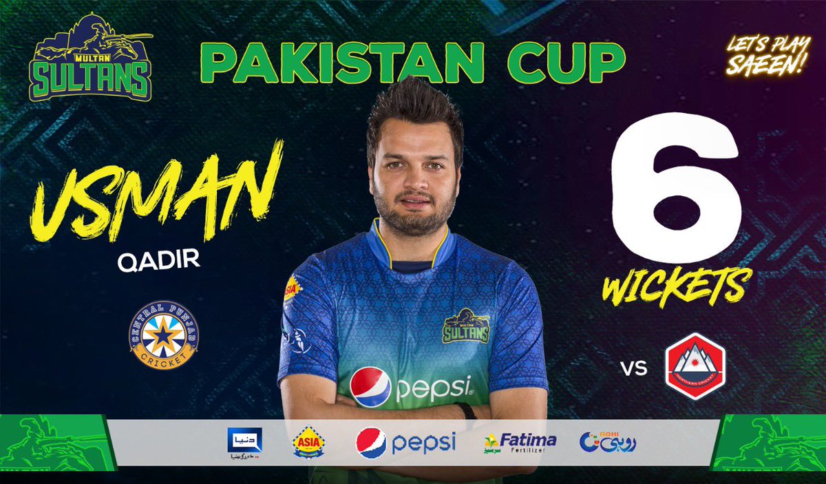 MultanSultans's tweet image. Crowned 👑 as the man of the match for his 6 wickets in #PakistanCup today. Well bowled  @Qadircricketer 👏

#SpinItToWinIt #Sultans #WellBowledSaeen