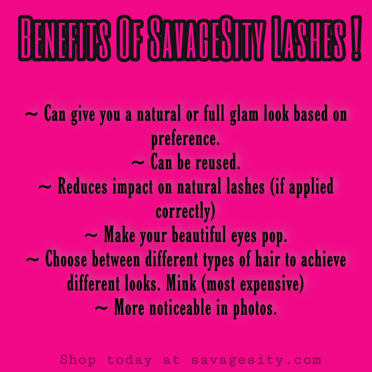 SavageSityShop's tweet photo. A few reason why you should shop with us for your #striplash needs 😘 https://t.co/I28E1mI4Bq
