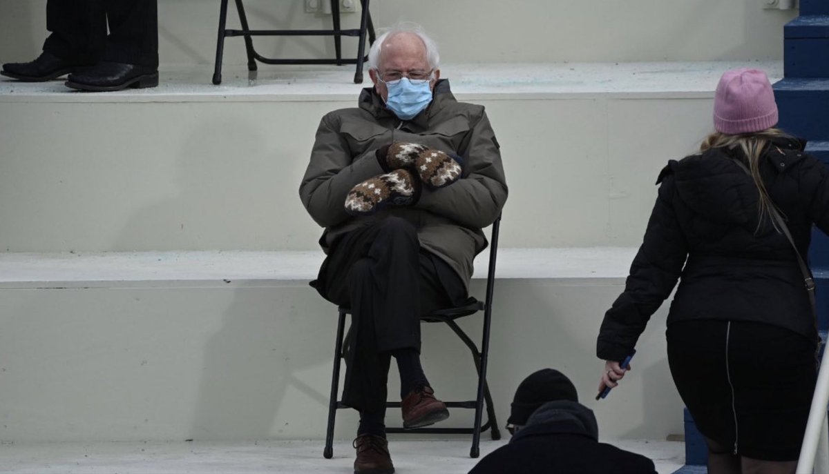 Bernie with major "Track parent waiting for the 4x4" vibes