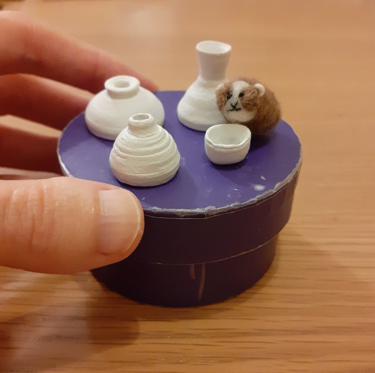 cheshlie's tweet photo. Just in case anyone needs cuteness today, here's my collection of some tiny things I've made π #TinyPots #MiniGuinea https://t.co/N2fOcbGmj8