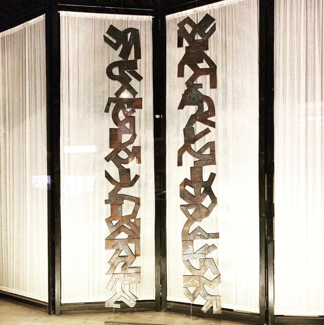 This #forged #steel #sculpture is finished and on display in our window before going to its new owner!
