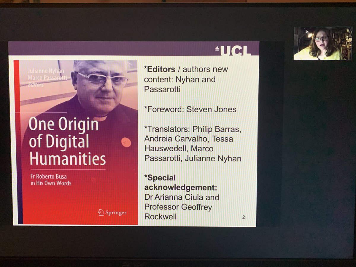 AndreaConsalvi's tweet photo. One Origin of Digital Humanities: Fr. Roberto Busa in His Own Words #EdCDCS #UCLDH https://t.co/KBFDeabJQD