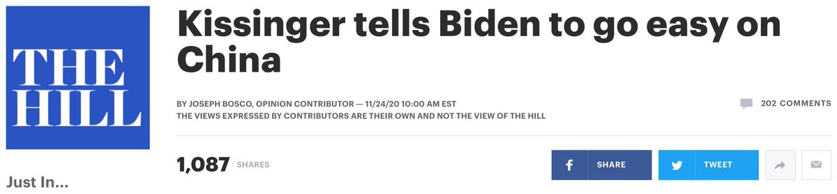 IndiaJyot's tweet photo. Henry Kissinger tells @PresElectBiden to go easy on China. 1/4
@KamalaHarris @TulsiGabbard @NikkiHaley @JoeBiden @FLOTUS @SecondGentleman @USAmbIndia @AmbDennisRoss @ambtstirumurti @ChingteLai @vonderleyen @iingwen 
#WhiteHouse #TrumpsLastDay #AirForceOne #InaugurationDay https://t.co/uJYmzYxEuN