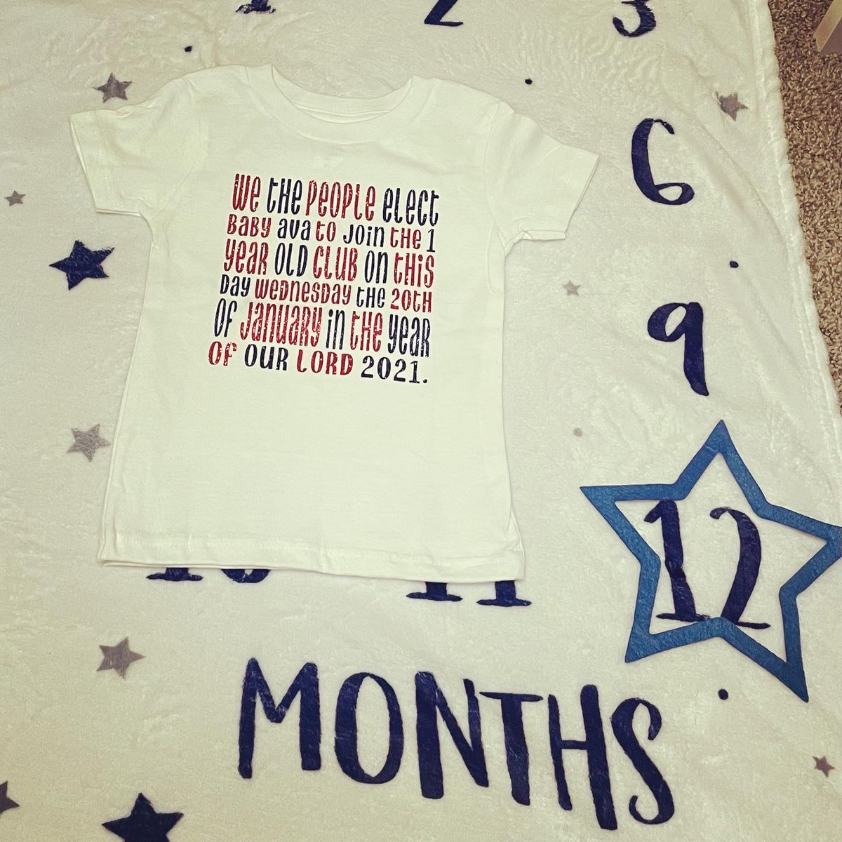 LPralleOsborn's tweet photo. Celebrating her Inauguration Day birthday in style with this amazing shirt designed and created by @3littlebrowngirlsshop ๐
#birthday #firstbirthday #avabird #inauguration2021 https://t.co/l7dYLSK9NB