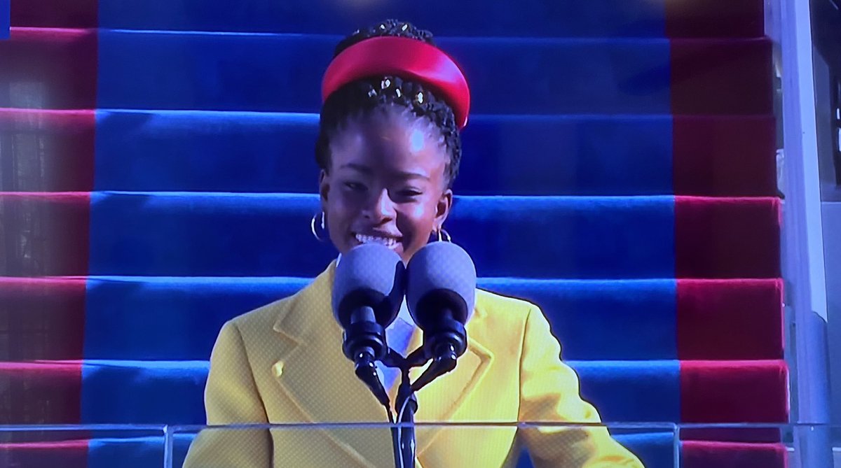 Biden's inauguration poet, Amanda Gorman. 22 years old. 🇺🇸
