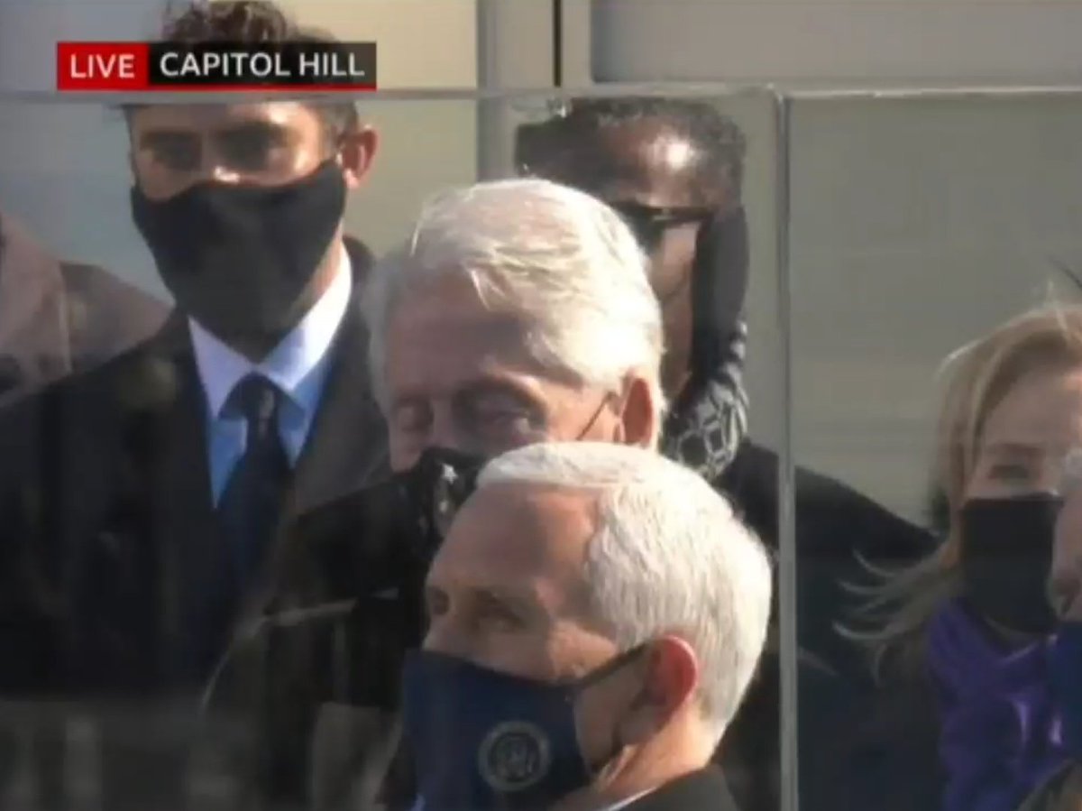 RamizOB's tweet photo. Did Bill Clinton fall asleep during Bidens speech? #InaugurationDay #PresidentBiden https://t.co/eqF9tcbNxc