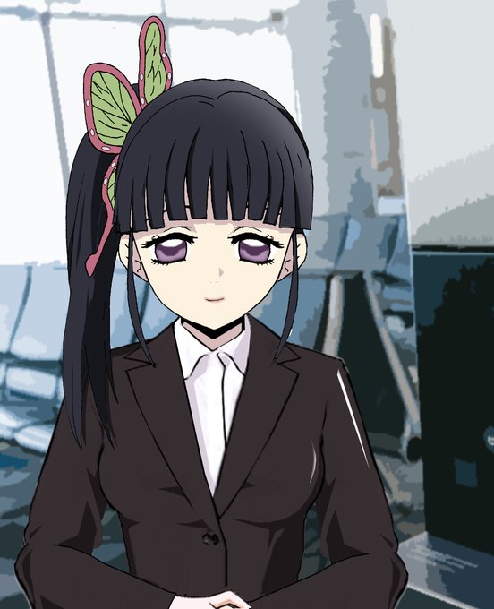Shin・NosukeさんがTwitterに投稿した栗花落カナヲ(鬼滅の刃)のイラスト。