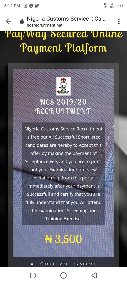 royahyah's tweet photo. @CustomsNG

Please I received this message, about recruitment....

How true is it???? https://t.co/P0gtlnDkcd