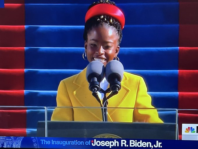 Powerful poem recited eloquently by #AmandaGorman--the first ever national youth poet laureate &amp; youngest poet to read at a pres. inauguration. She credits her storytelling ability in part to her childhood speech impediment which she--like Biden--has worked hard to overcome.