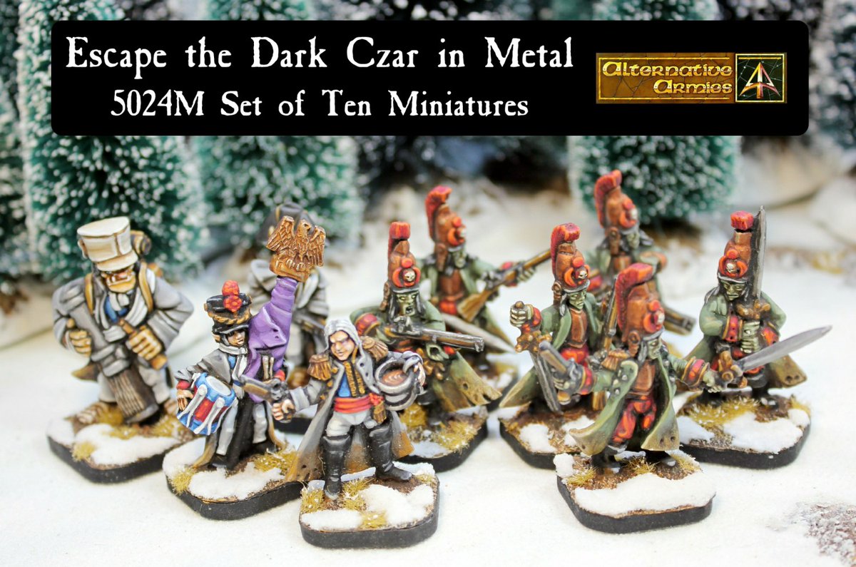 alternat_armies's tweet photo. A treat for #Flintloque Escape the Dark Czar in metal! Blog for information and website. Until end of Jan fifteen percent off all orders (on top of discounts on screen such as #Slaughterloo divisions). #alternativearmies https://t.co/FQGPpcMofU & https://t.co/bOKeiYjua2 https://t.co/2NYYiSYoaF