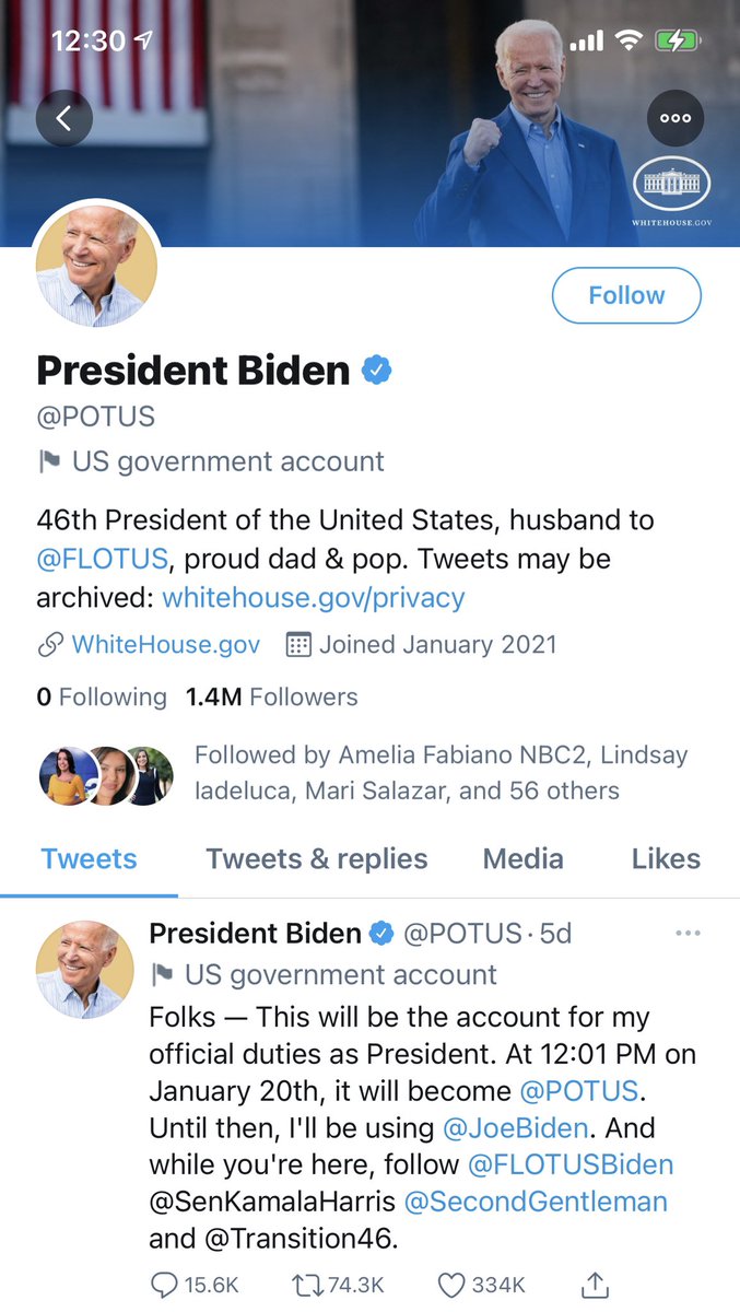AngelinaOnTV's tweet photo. It is now @Twitter official ⬇️ #InaugurationDay https://t.co/RxpG9Vn4fi