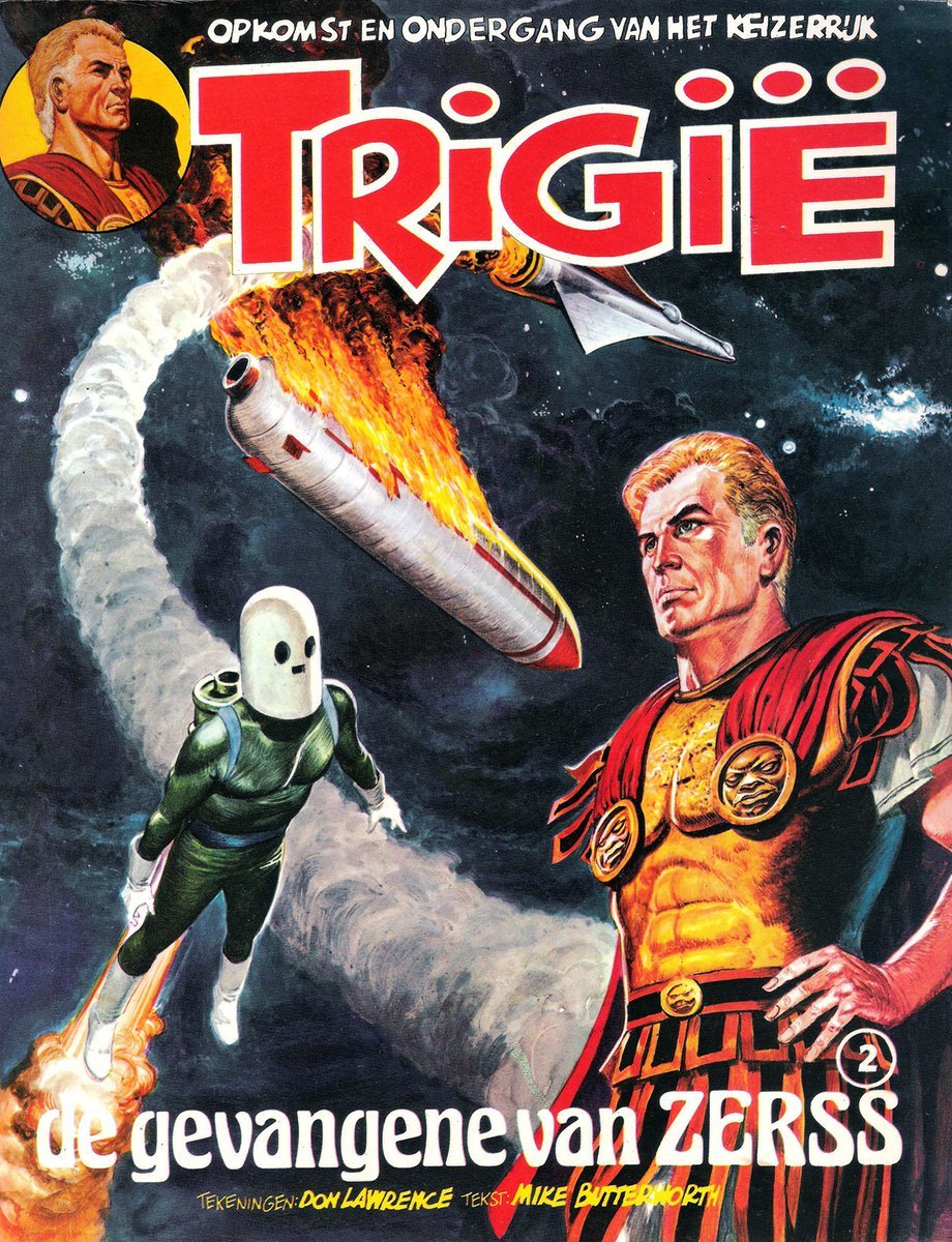 The Trigan Empire stories were translated into many languages, and old stories were re-published in the short-lived Anglo-Swiss comic Vulcan.