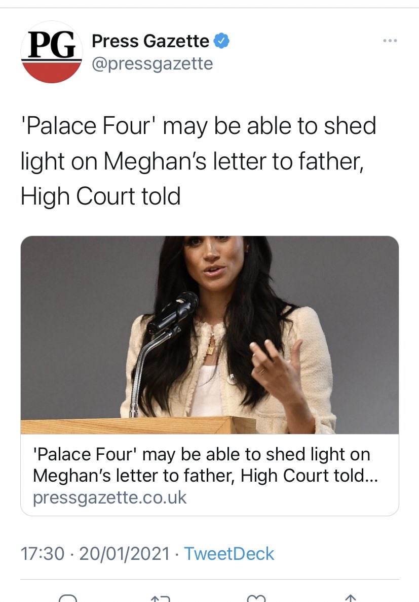  #MeghanvMos judgement around 2 weeks!