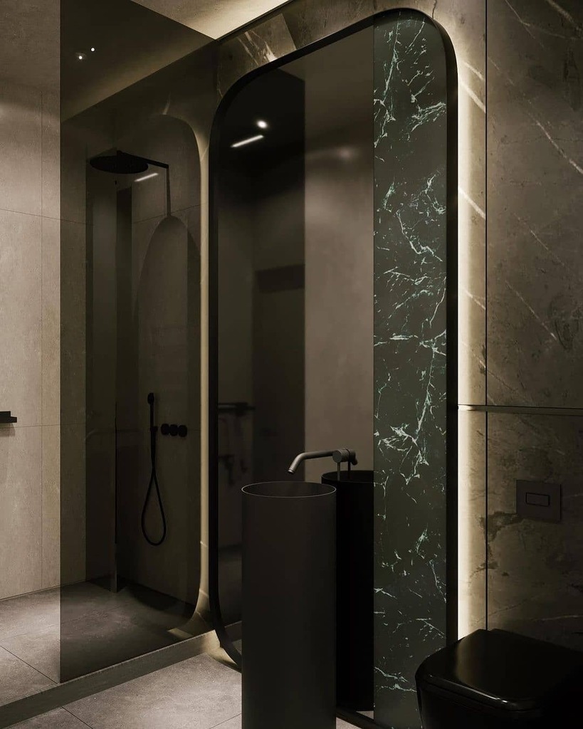 LayaDecor's tweet photo. With simple shapes in the picture, the color and materials make the statement. 

#contemporarydesigns #luxurybathrooms #luxuryhomes #accentcolor #walkinshower #rainshower #interiordream #interiørinspo #interiorgoals #layadecor https://t.co/I54X9sIFMe https://t.co/AU25v4RMqt