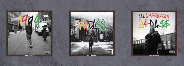 Studio albums (2):B4.DA.$$All Amerikkan BadassB4.DA.$$-With all the recognition he was getting Joey had to keep going. On January 20, 2015 (his 20th birthday), Joey Bada$$ released his debut studio album, “B4.DA.$$” (before da money). The project contained 8 singles and