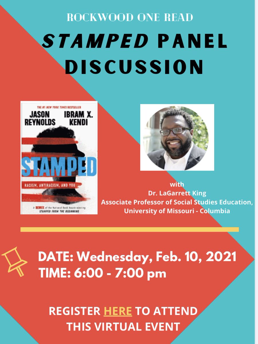 For those who have joined us for our Rockwood One Read and have asked “what’s next?” We are excited to announce our community zoom event with the amazing @DrLaGarrettKing! The flyer is before and you can sign up here: docs.google.com/forms/d/e/1FAI…