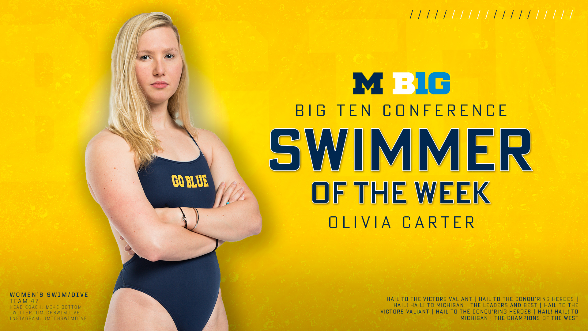 Michigan Swimming & Diving on Twitter "NEWS Olivia Carter named Big