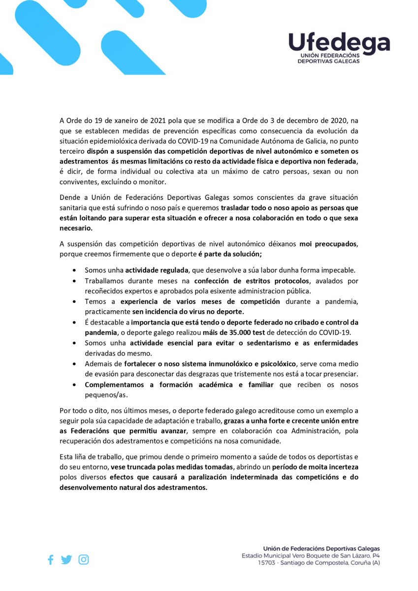 UFEDEGA_'s tweet photo. 📢COMUNICADO UFEDEGA 👇 https://t.co/bTMyMJCA89