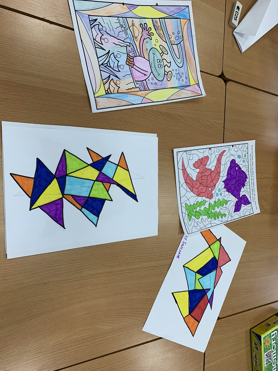 MorganSfL1's tweet photo. Some of the artwork that is being done in the ESA! Another absolutely brilliant day! Lots of work done on teams, a drizzly wander with PE then some games and art time this afternoon! 🏛📚🧑🏼🎨👨🏼🎨 #lockdown2021 #ESA #Art #supportforlearners #SupportforLearning https://t.co/dbZXnHqYqI