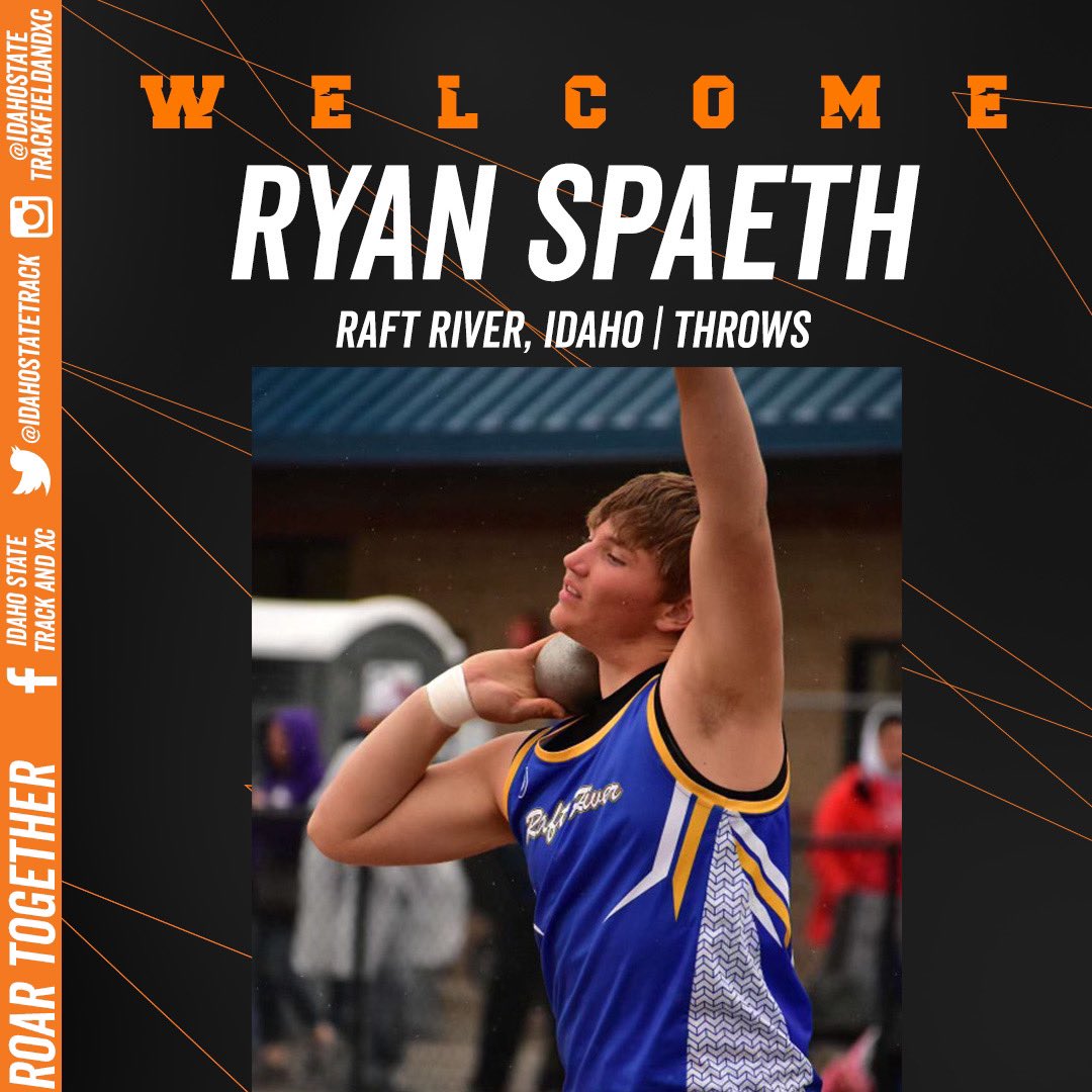 Idaho State would like to welcome Ryan Spaeth to Pocatello and the ISU family! Ryan is a great student and is a local Idaho talent, not to mention a leader in his high school and community. He’ll be a great asset to the program and will help us be stronger in the throws! #ROAR