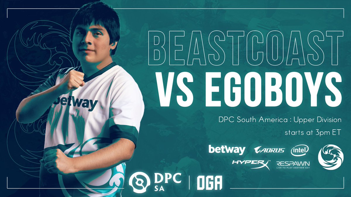 brand new dota graphic! BEASTCOAST VS EGOBOYS 
DPC South America: Upper Division
starts at 3PM EST