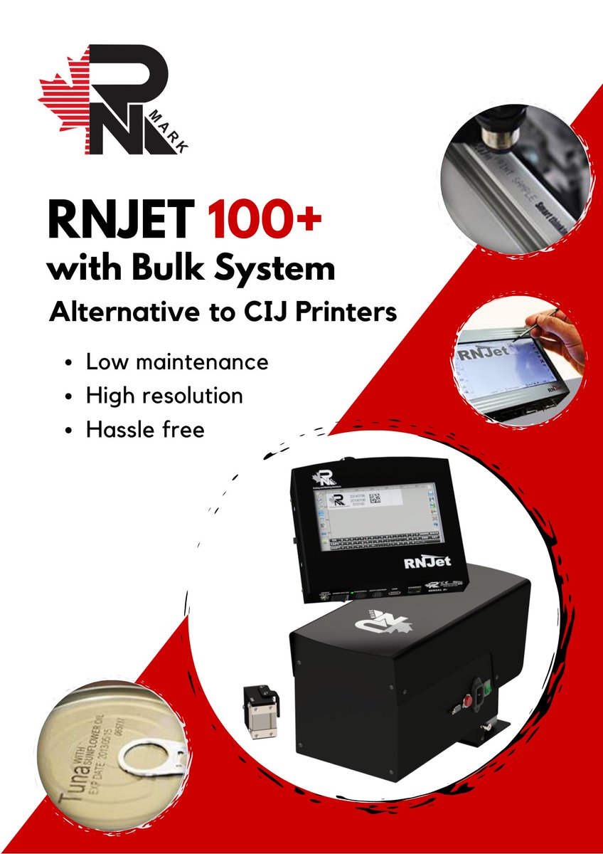 rnmarkinc's tweet photo. We want to present to you our new range of printers with bulk system.
For more information visit: https://t.co/FdslceUhqJ
#RNJet #rnmark #rnmarkproducts #industrialprinting #inkjetprinting #codingandmarking #inkjet #industrialprinting #printingsolutions #printindustry https://t.co/LNXaMv20fT