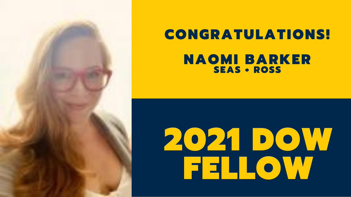 GrahamInstitute's tweet photo. Congratulations #DowFellow Naomi Barker! @UMDowFellows @UMSEAS @MichiganRoss @UMich 

Read more: https://t.co/zak8rVj9iH https://t.co/I2aqcWXpys