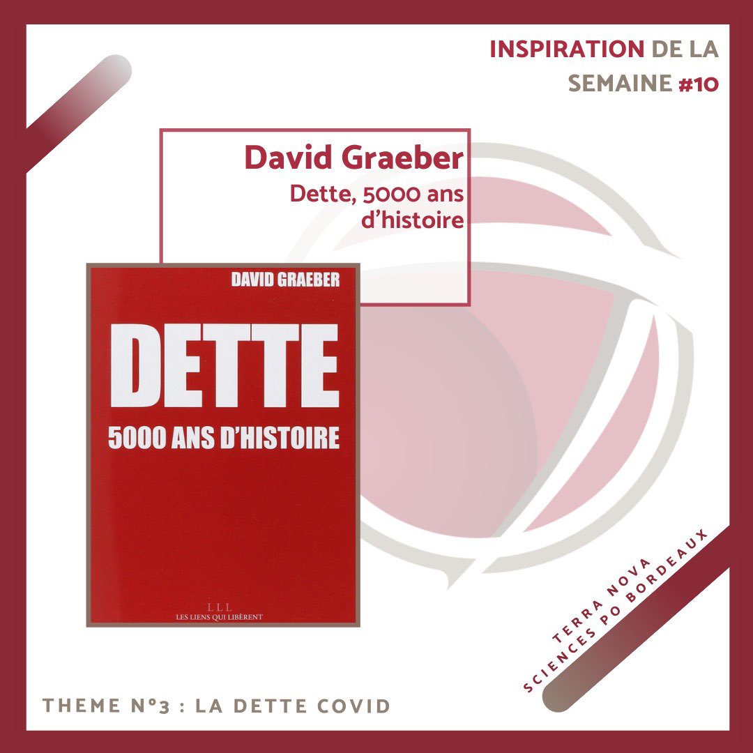 ￼💡Inspi de la semaine

Pour David Graeber toutes les 
relations humaines impliquent une dette. Toutefois cette dette est une « obligation morale de rendre » et non une « obligation de payer ». La faute, c’est le fait de ne pas rendre, non de ne pas payer ce que l’on doit.