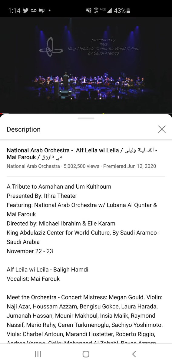 DeeSchizzo's tweet photo. 5 million views in just over 6 months...on a show I mixed, recorded, and did all the post production for.  I'm astounded.  Thank you to everyone who has supported the #nationalaraborchestra and our mission! https://t.co/elsTJqD7wX
