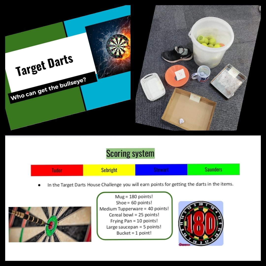 BWPSport's tweet photo. Class & House Challenge 2 is Target Darts. The sports teachers had fun playing and we hope you did too! Remember, you have until Sunday night to participate, practice and upload your best results!
#HaveFunWorkHardGetBetter
#HouseChallenge #ClassChallenge https://t.co/Az5Lpjco7a