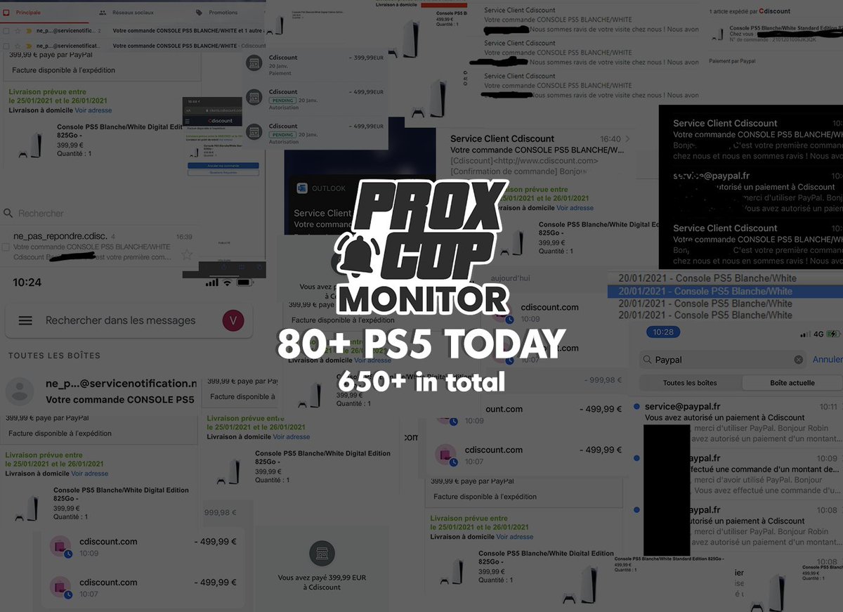 Nos membres ont encore une fois détruit les restocks #PS5 grâce à nos monitors privés ⚡
Nous sommes prêts pour les prochains restocks.

Tu veux nous rejoindre ? 
RT et Follow, quelques chanceux retweets recevront un DM de notre part 📩