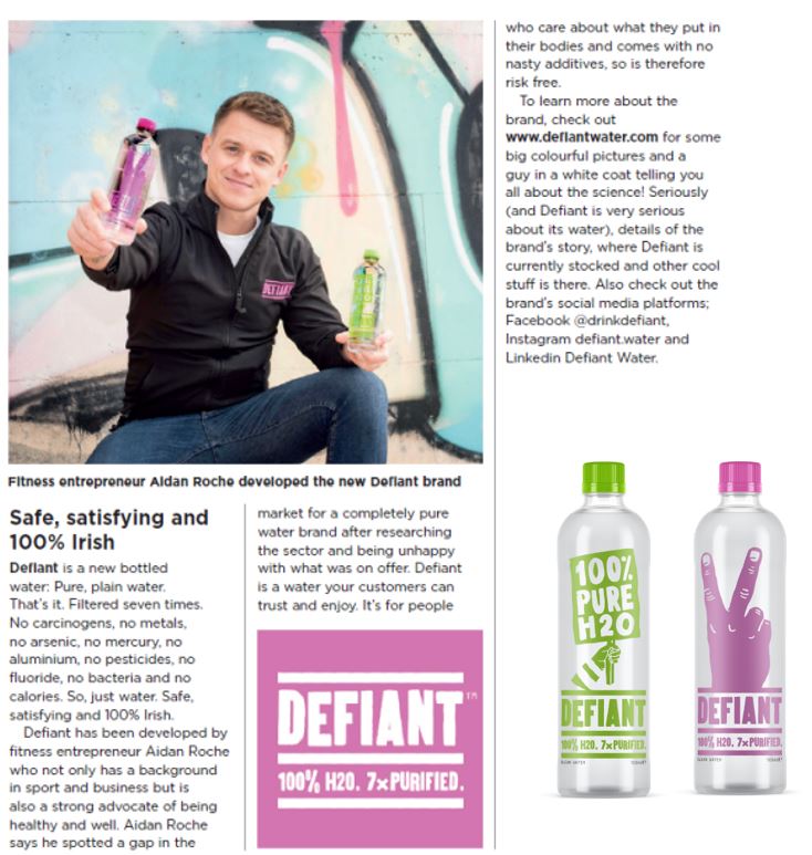 PrimelineSales's tweet image. Defiant Water is 7 times purified, Irish owned, environmentally friendly and is sure to bring innovation and excitement to the water category in stores and online, through the enthusiasm and dedication of @AidanRoche1  and all the team. It's launching in @bwg_foods stores now.