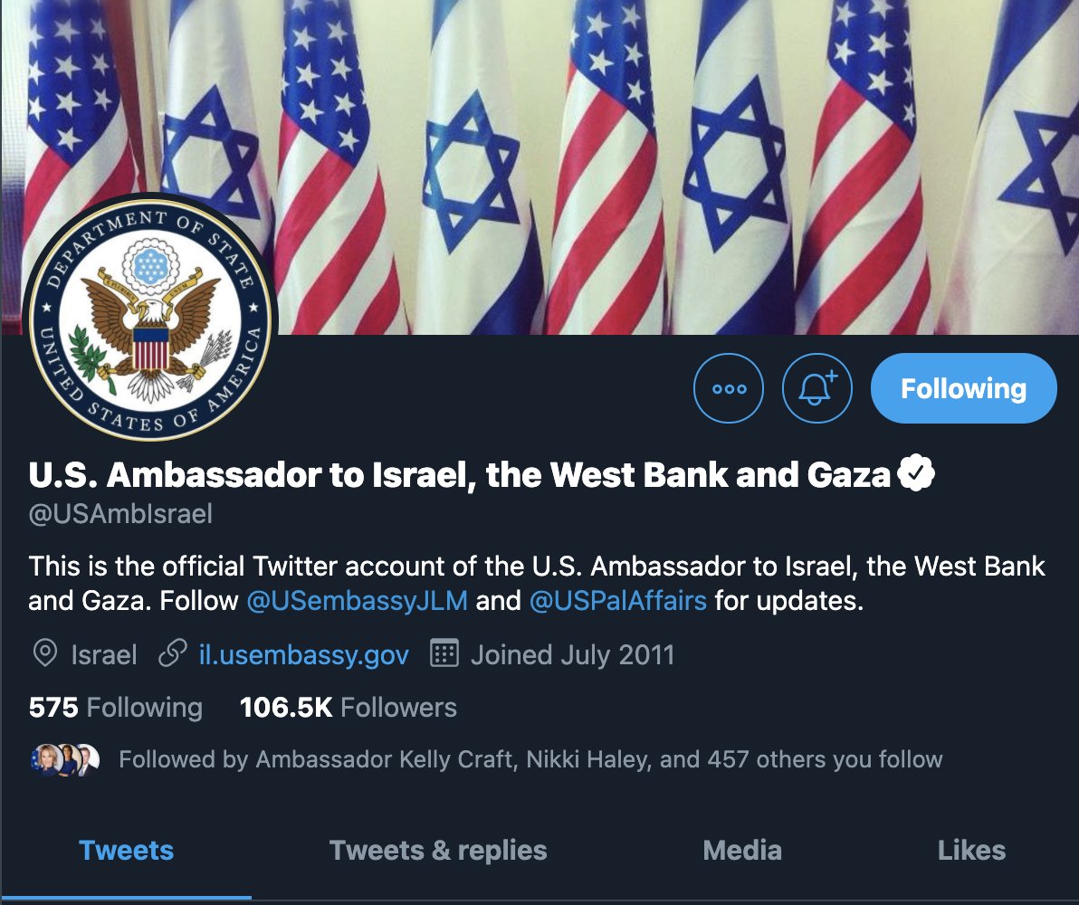 BREAKING: Biden Admin Changes U.S. Ambassador to Israel into 'U.S. Ambassador to Israel, the West Bank, and Gaza' -- Day 1 policy shift signals new admin does not consider any parts of these areas as Israeli territory freebeacon.com/national-secur…