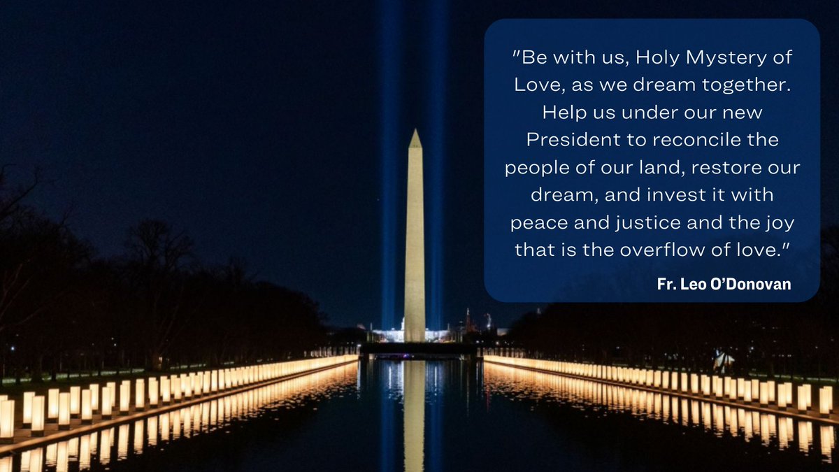 "Today, we confess our past failures to live according to our vision of equality, inclusion and freedom for all. Yet we resolutely commit still more now to renewing the vision."

Read Father Leo O’Donovan’s inspiring #InaugurationDay invocation: ow.ly/SK6750DdJP2