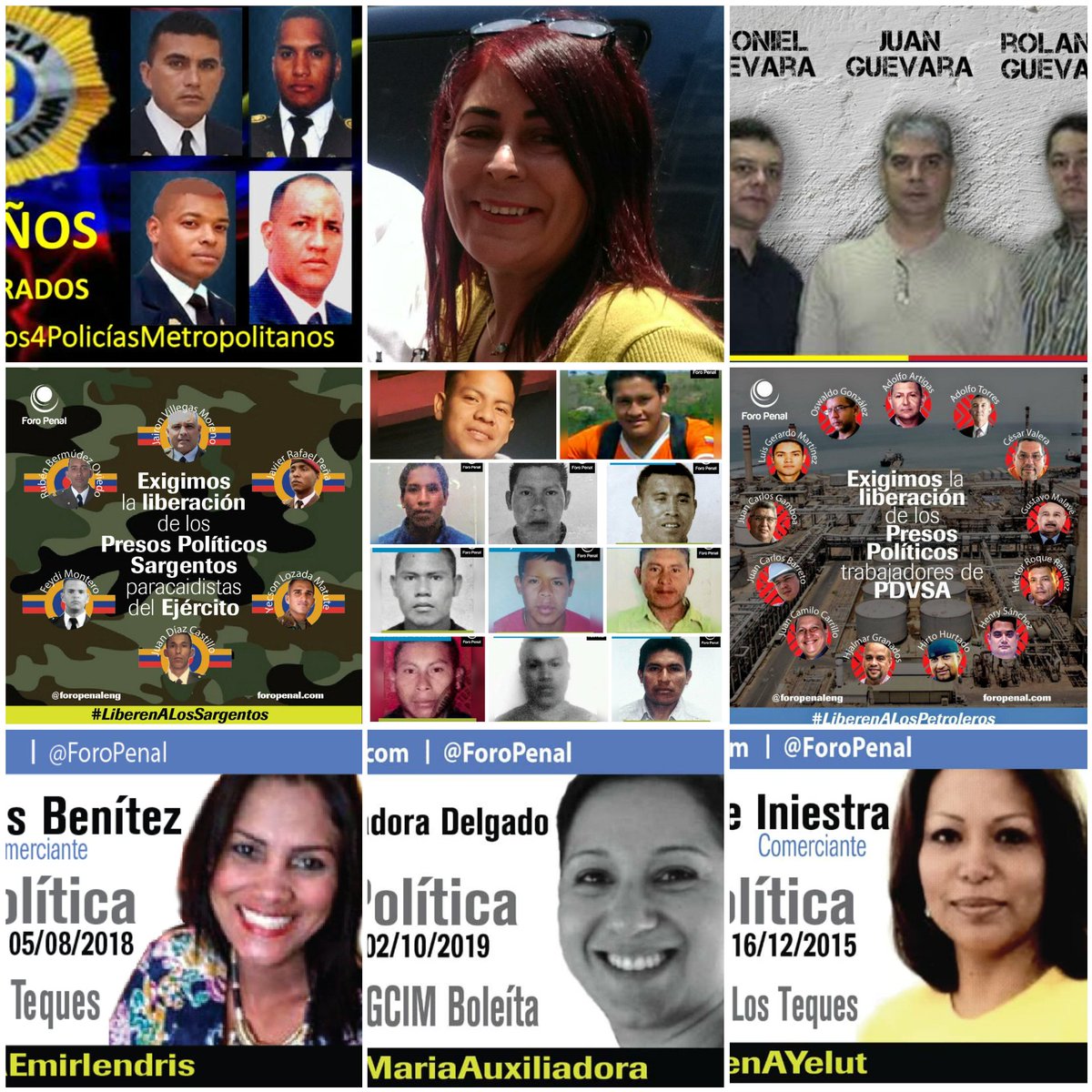 tiafatimasaleh's tweet photo. LIBERTAD para todos nuestros #PresosPolíticos de Venezuela 🇻🇪 

#BastaYa #DDHH #Justicia

#LibertadParaLosMilitares
#LibertadParaLosPetroleros 
#LiberenALosGuevaras
#LiberenALasMujeres 
#LiberenALos4PM 
#LiberenALosPemones 
#LiberenALosSargentos https://t.co/sCwN4N8Lvf