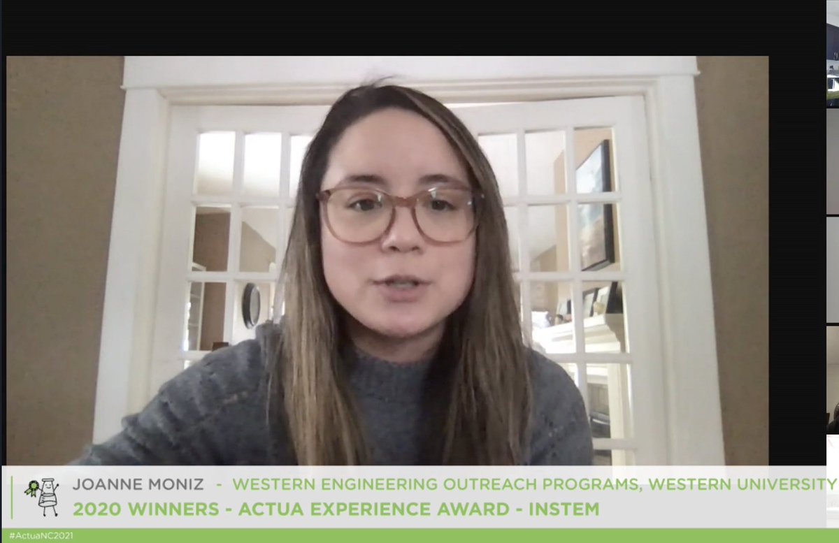 ActuaCanada's tweet photo. It's a tie! This year’s Actua Experience Award recognizes not one but TWO network members for their achievements within the Indigenous Youth in STEM program. Congratulations to @westernuEng &amp; @CanadoreCollege First Peoples Centre for being our latest recipients! #ActuaNC2021 https://t.co/0o5jhz8DvL