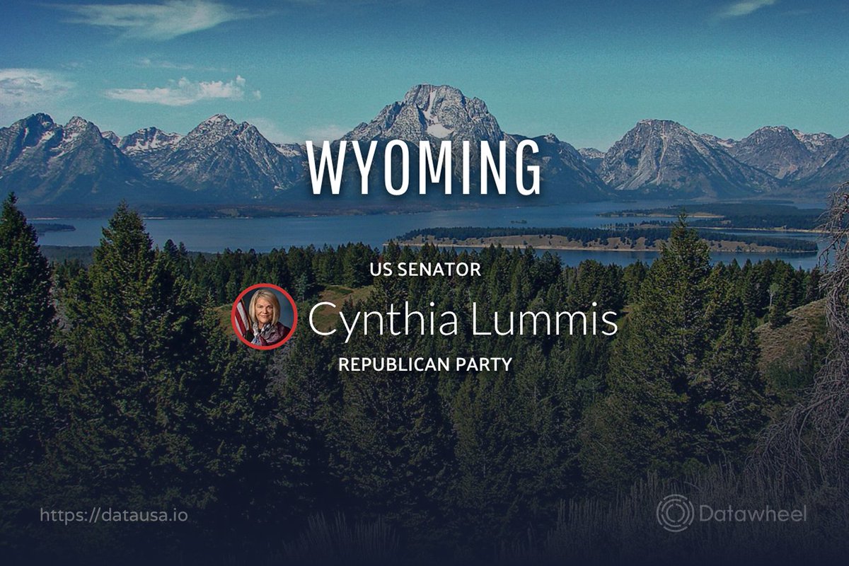 The first woman to serve in the Senate from Wyoming ( https://datausa.io/profile/geo/wyoming), Cynthia Lummis ( @SenLummis).