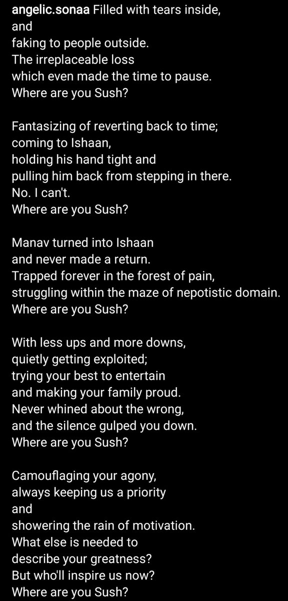 angelic_sonaa's tweet photo. Birthday to you Sush!! I wish I could bring you back :)
Hope you'll read this poem from the sky😊💕
Missing you every single second!
Love you :)
Justice to be served soon💛
#sushantday #JusticeForSushantSinghRajput #JusticeForSSR #CBIforSSR 
@sushholic https://t.co/J9bGo8fTaM