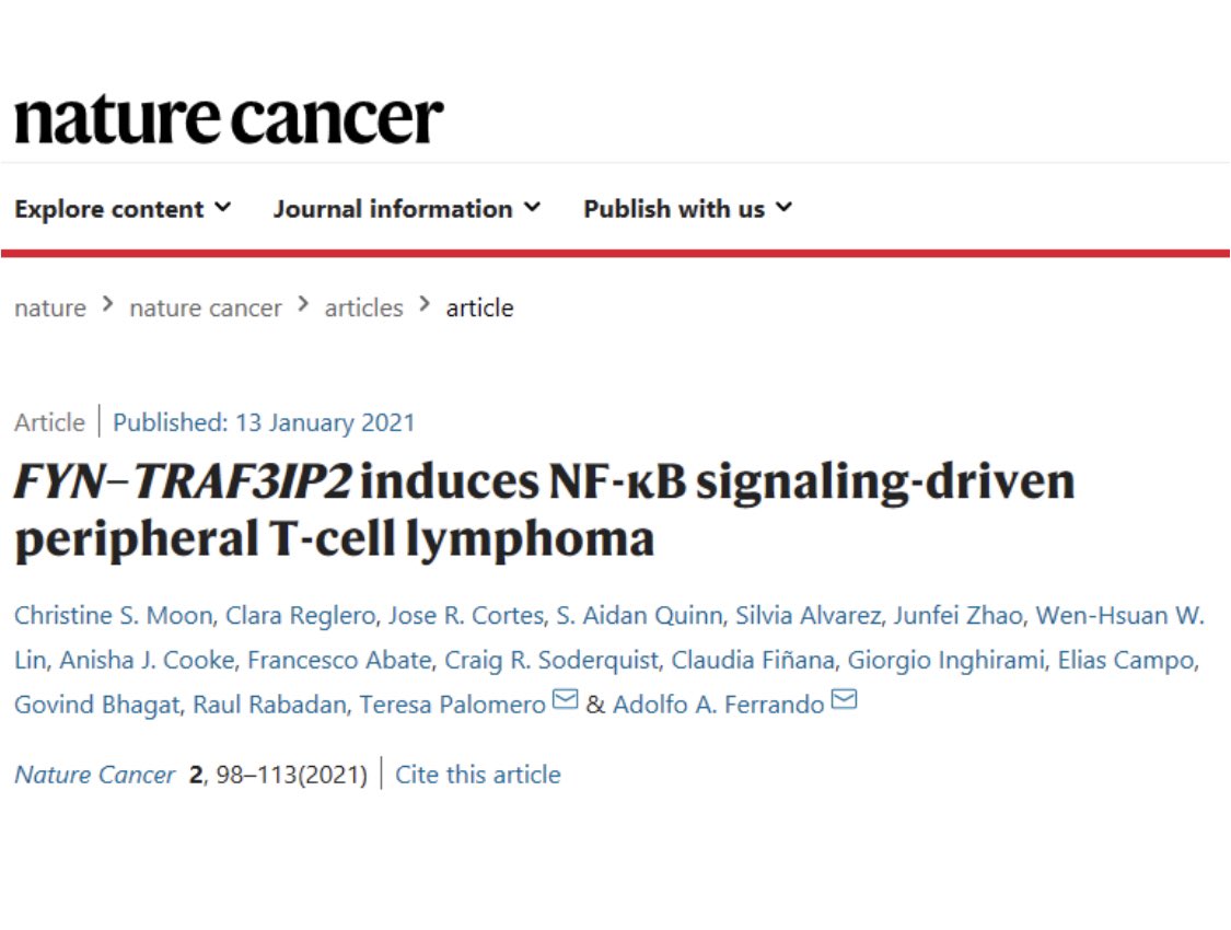 teresa_palomero's tweet photo. Finally here, the latest work of the Ferrando and Palomero labs in @NatureCancer a wonderful way to start 2021 at https://t.co/UPS91WnkTC https://t.co/wTA7lCRVnj