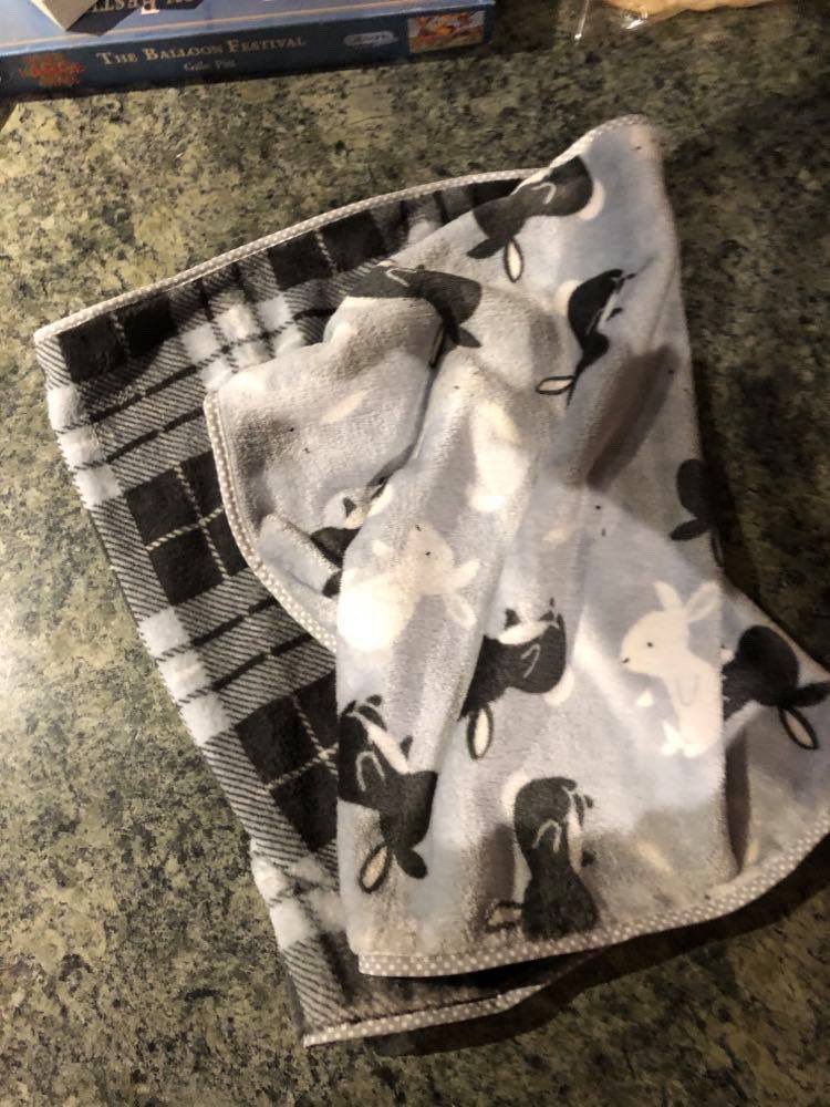 Gather_N_Sew's tweet photo. After making the baby sleeping bag our lovely customer stitched bias binding around the remaining cuddle fleece to make a super snuggly blanket. With the bunnies on one side and the tartan on the other this fabric is perfect for blankets 😍 #cuddlefleece #gnsimadethis https://t.co/bASJdKIrcq