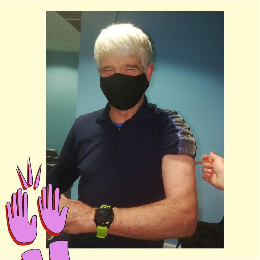 Highfiver2021's tweet photo. DING DING!! A new donation alert!
Our Dad/Grumpy - Brian Houston has been shielding for a year. His celebratory smiling eyes say it all.
Brian is donating to all of our five charities, He said: "it's worth so much more".
We'd love to see your vax photos. #vaxthanks #highfiver https://t.co/8aSewTpTb8