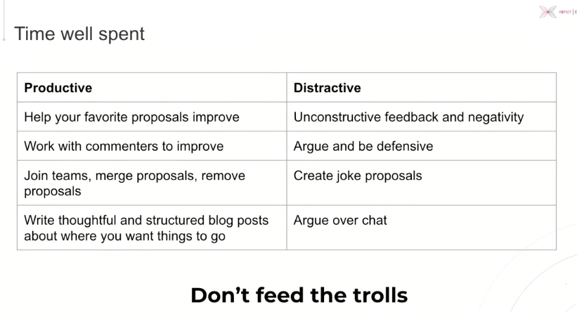 12/nHow to refine proposals Join a team Nurture high quality proposals, ignore low quality proposals Actionable - construtive feedback